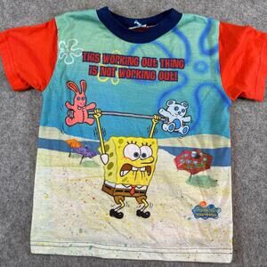 Nickelodeon SpongeBob SquarePants Shirt Kids Funny Cartoon Graphic Tee Size 4T